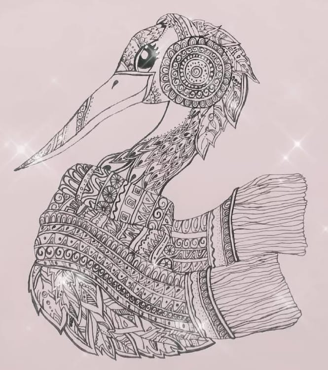 Mandala-style bird