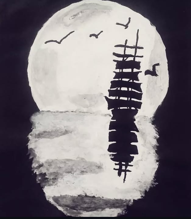 Ship on the sea
